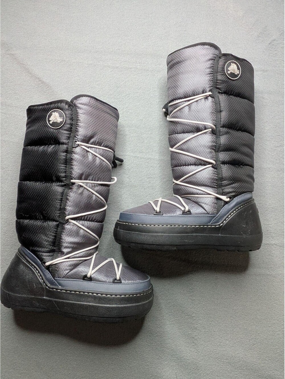 Crocs Boots Womens 5 Black Insulated Mid Calf Snow Pull On Winter Warm